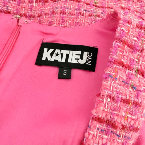 Katie J NYC Girls Pink Tweed Samantha Bouche Jacket & Mini Dress Cocktail Party - Picture 13 of 14
